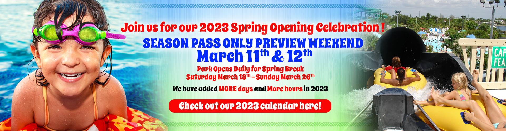 Sunsplash Family Waterpark Park Hours
